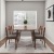 a dining room table with chairs