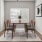 a dining room table with chairs